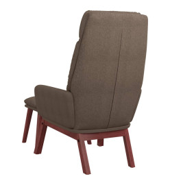 Chaise de relaxation avec tabouret Taupe Tissu