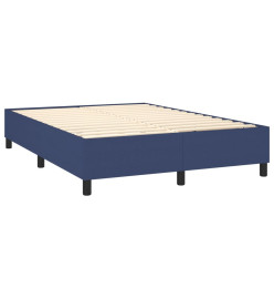 Lit à sommier tapissier avec matelas Bleu 140x190 cm Tissu