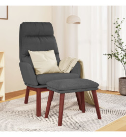 Chaise de relaxation avec tabouret Gris foncé Tissu