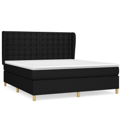 Lit à sommier tapissier avec matelas Noir 160x200 cm Tissu