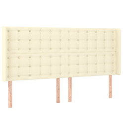 Tête de lit avec oreilles Crème 163x16x118/128 cm Similicuir