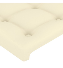 Tête de lit avec oreilles Crème 163x16x118/128 cm Similicuir