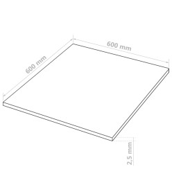 Plaque de MDF 20 pcs Carré 60 x 60 cm 2,5 mm