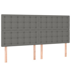 Lit à sommier tapissier avec matelas Gris foncé 160x200cm Tissu