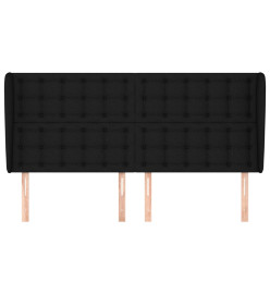 Tête de lit avec oreilles Noir 163x23x118/128 cm Tissu
