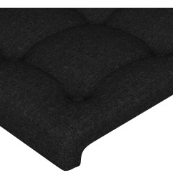 Tête de lit avec oreilles Noir 163x23x118/128 cm Tissu
