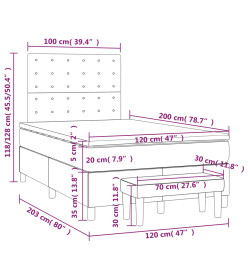 Lit à sommier tapissier avec matelas Noir 120x200 cm Tissu