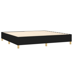 Sommier tapissier et matelas et LED Noir 200x200 cm Tissu