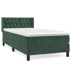 Lit à sommier tapissier avec matelas Vert foncé 100x200 cm