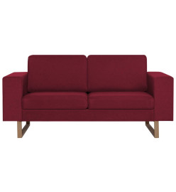 Ensemble de canapé 2 pcs Tissu Rouge bordeaux