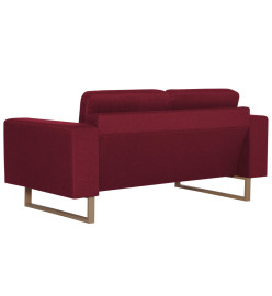 Ensemble de canapé 2 pcs Tissu Rouge bordeaux