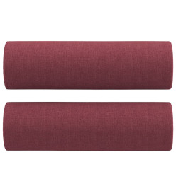 Ensemble de canapés 2 pcs avec coussins rouge bordeaux tissu