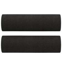 Ensemble de canapés 2 pcs avec coussins noir tissu