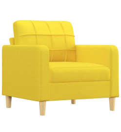 Ensemble de canapés 3 pcs avec coussins jaune clair tissu