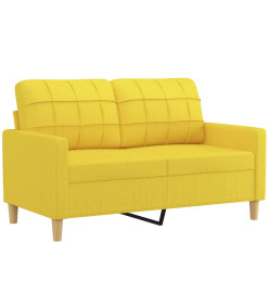 Ensemble de canapés 3 pcs avec coussins jaune clair tissu