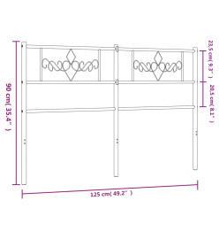 Tête de lit métal blanc 120 cm
