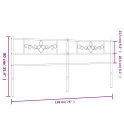 Tête de lit métal blanc 193 cm