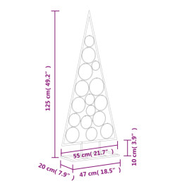 Arbre de Noël en métal pour décoration noir 125 cm