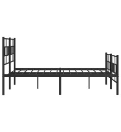Cadre de lit métal avec tête de lit/pied de lit noir 140x190 cm