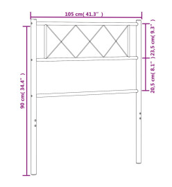 Tête de lit métal blanc 100 cm