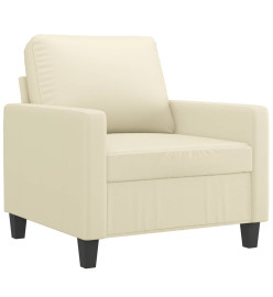 Fauteuil avec repose-pied Crème 60 cm Similicuir