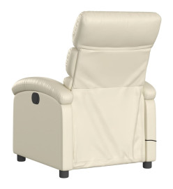 Fauteuil inclinable de massage Crème Similicuir