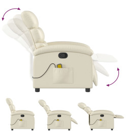 Fauteuil inclinable de massage Crème Similicuir