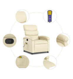 Fauteuil inclinable de massage Crème Similicuir