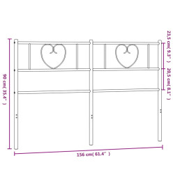 Tête de lit métal blanc 150 cm