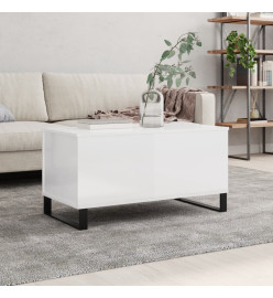 Table basse Blanc brillant 90x44,5x45 cm Bois d'ingénierie