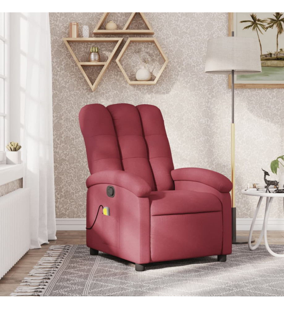 Fauteuil de massage inclinable Rouge bordeaux Tissu