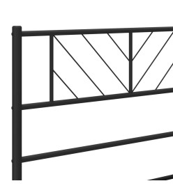Cadre de lit métal avec tête de lit/pied de lit noir 135x190 cm
