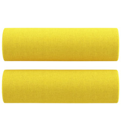 Canapé 2 places avec oreillers jaune clair 120 cm tissu