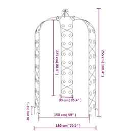Arche de jardin Noir Ø180x255 cm Acier