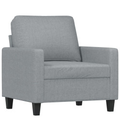 Fauteuil avec repose-pied Gris clair 60 cm Tissu