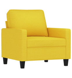 Fauteuil avec repose-pied Jaune clair 60 cm Tissu