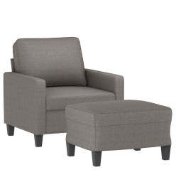 Fauteuil avec repose-pied Taupe 60 cm Tissu