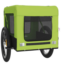 Remorque de vélo pour chien vert et noir tissu oxford et fer