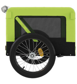 Remorque de vélo pour chien vert et noir tissu oxford et fer