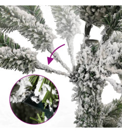 Sapin de Noël artificiel à charnières avec neige floquée 210 cm