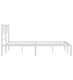 Cadre de lit métal avec tête de lit blanc 135x190 cm