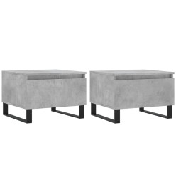 Tables basses 2 pcs gris béton 50x46x35 cm bois d'ingénierie