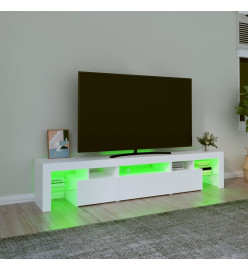 Meuble TV avec lumières LED Blanc 200x36,5x40 cm