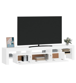 Meuble TV avec lumières LED Blanc 200x36,5x40 cm