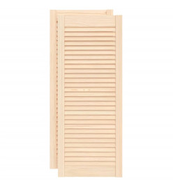 Portes d'armoire à persiennes 2 pcs 99,3x39,4 cm pin massif