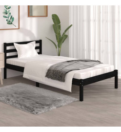 Cadre de lit Bois de pin massif 90x190 cm Noir simple