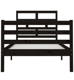 Cadre de lit Noir Bois massif 90x190 cm Simple