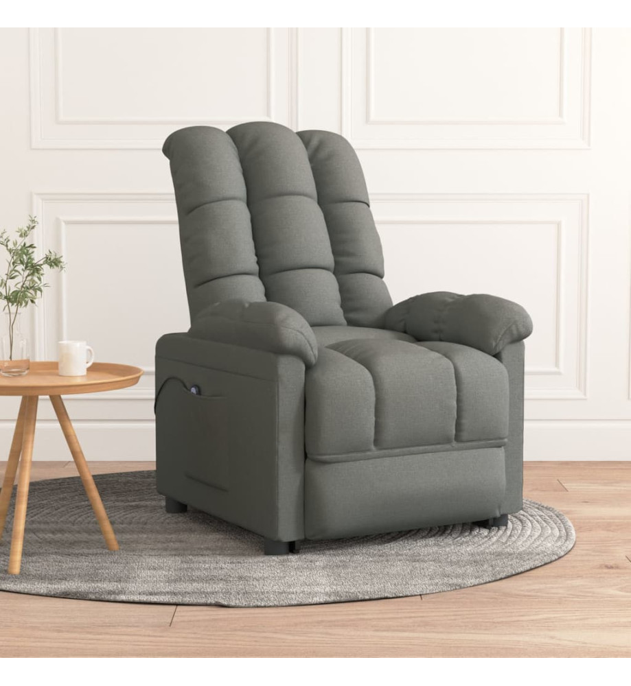 Fauteuil inclinable électrique Gris foncé Tissu