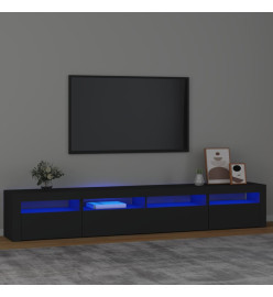 Meuble TV avec lumières LED Noir 240x35x40 cm