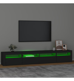 Meuble TV avec lumières LED Noir 240x35x40 cm